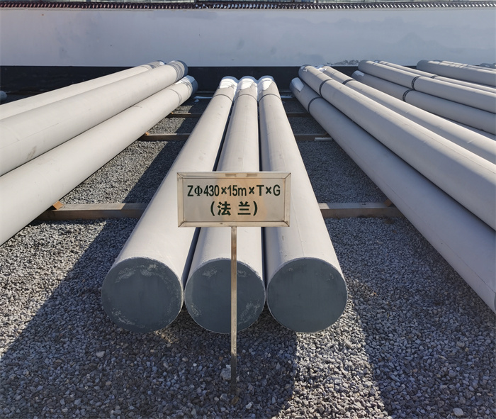 湖南430×15米×T×G法兰水泥杆